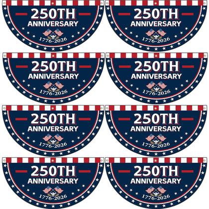 Party Greeting USA 250th anniversary fan flag 3x1.5ft, ideal for outdoor patriotic celebrations.