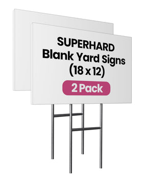 PartyPrints yard sign 18x12 white blank for outdoor advertising and events