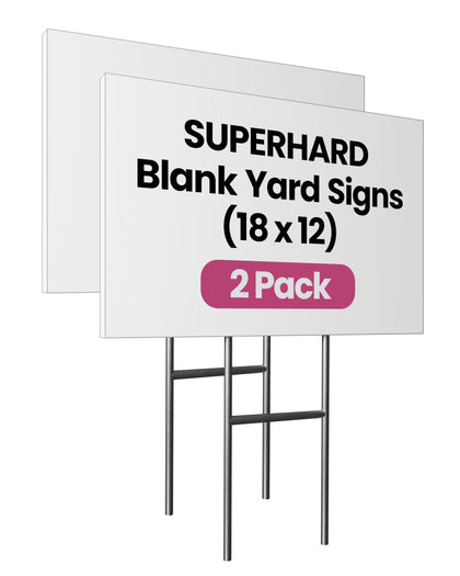 PartyPrints yard sign 18x12 white blank for outdoor advertising and events