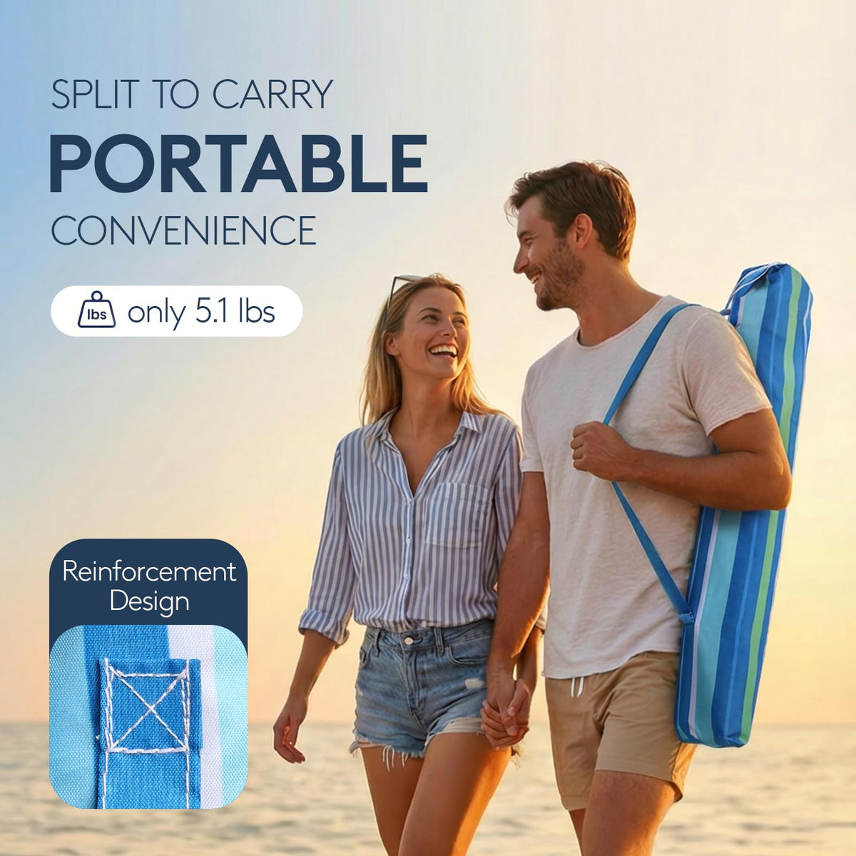 PASAMIC portable umbrella includes carry bag for easy transport.