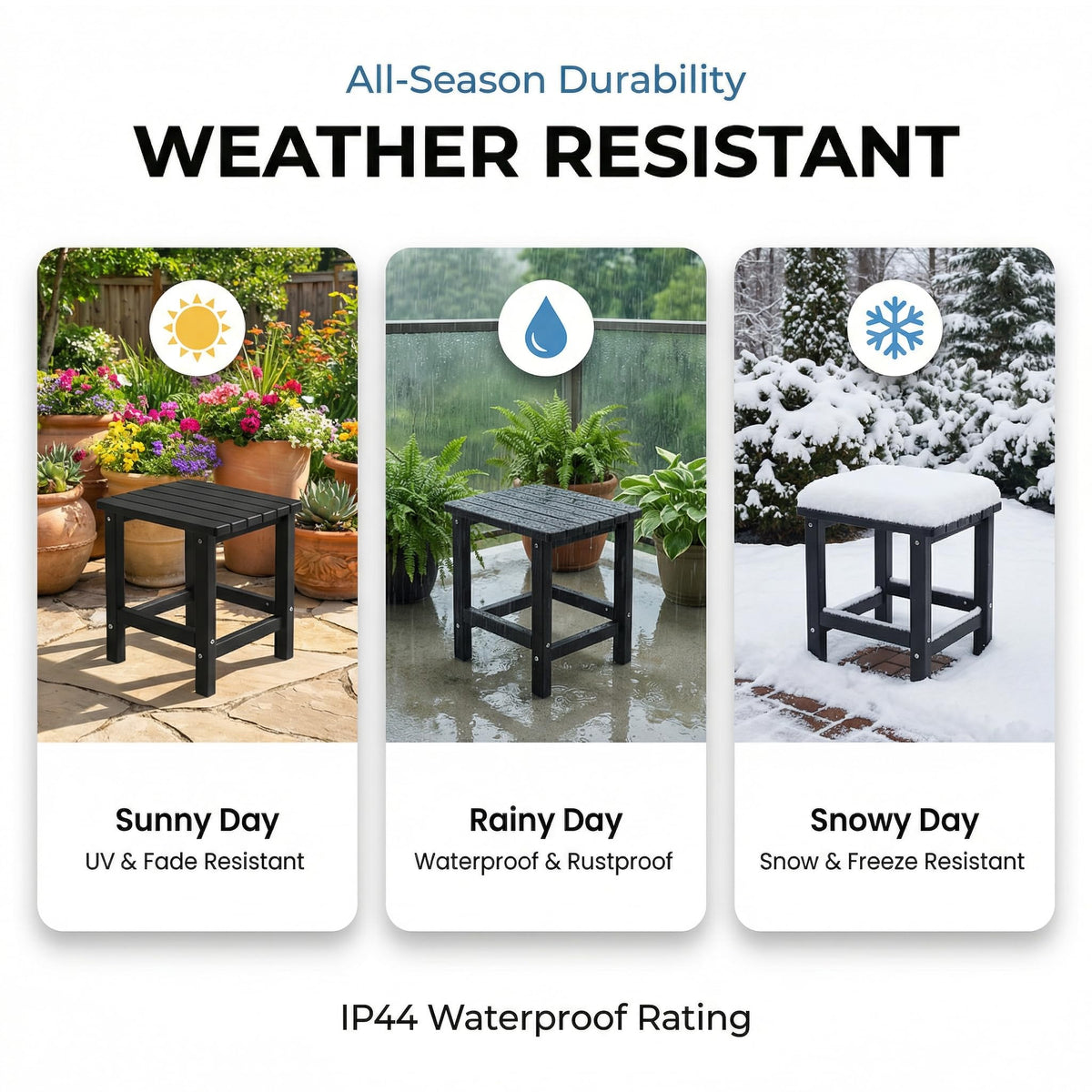 PASAMIC Adirondack square table assembly, quick and safe setup.