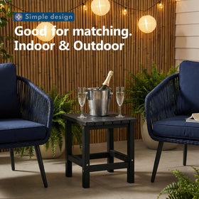 PASAMIC Adirondack square table poolside use, ideal for drinks and towels.