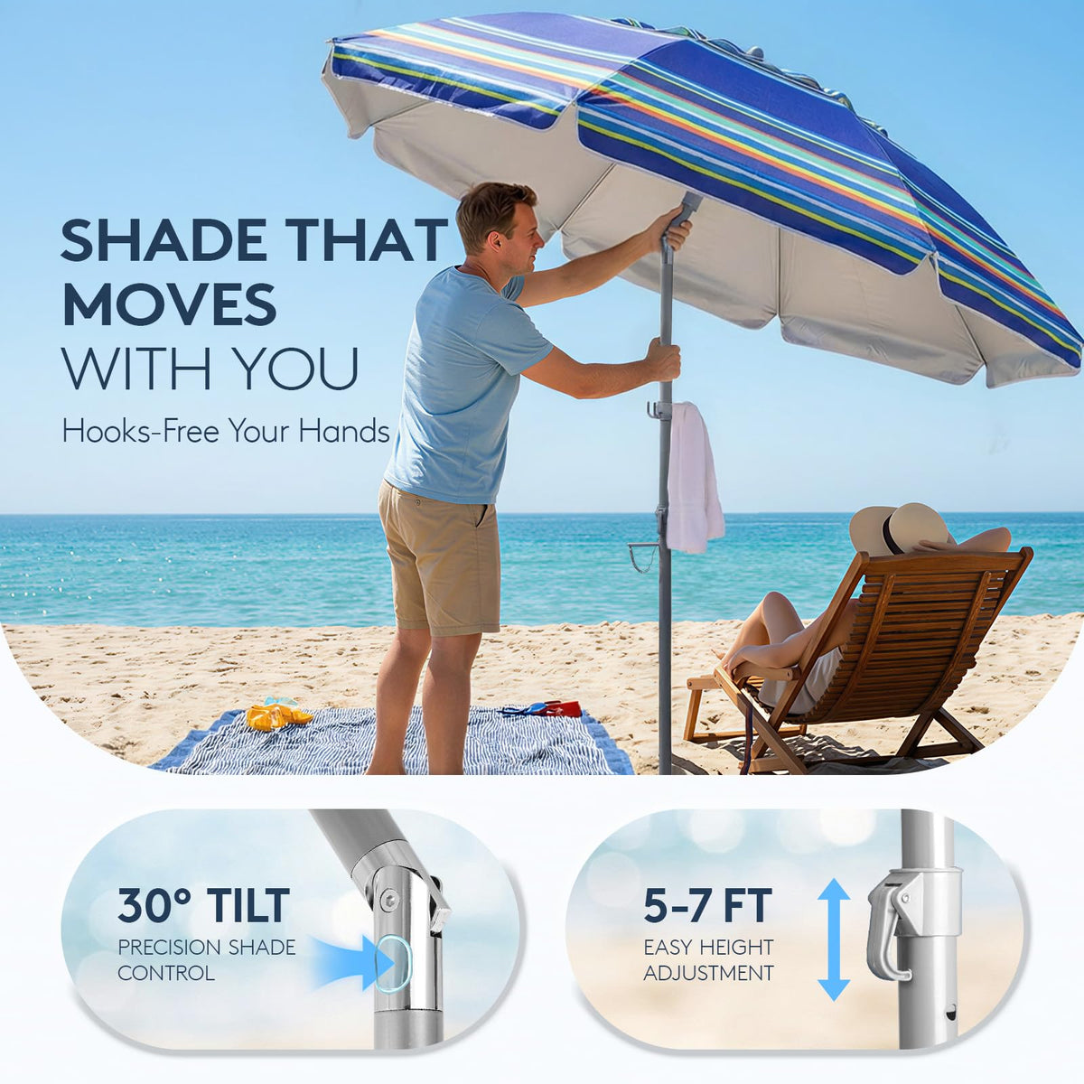 PASAMIC durable powder-coated aluminum pole keeps shade reliable in harsh conditions.