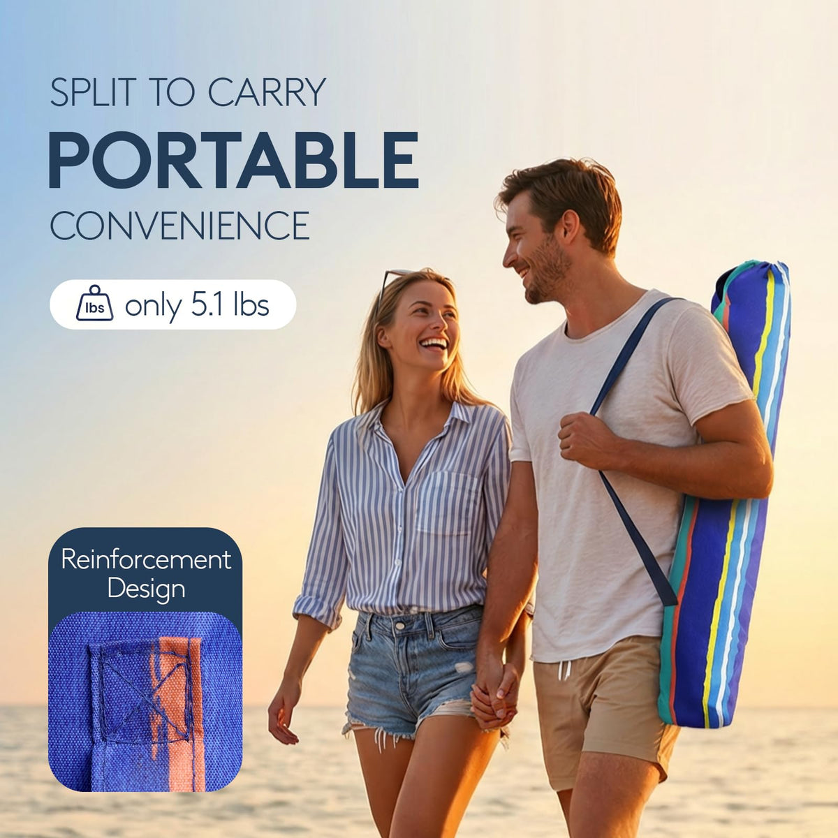 PASAMIC sand anchor detaches for quick assembly and easy packing.