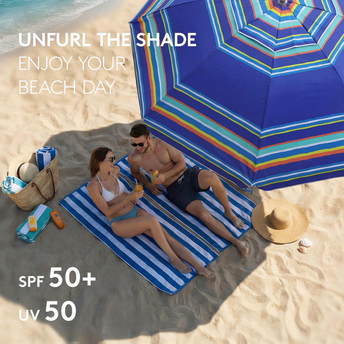 PASAMIC beach umbrella tilt feature allows precise sun tracking for comfort.