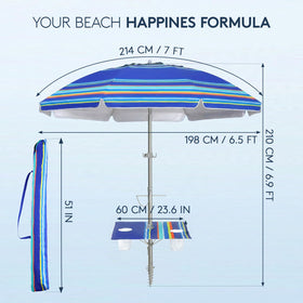PASAMIC dark blue striped canopy adds a vibrant coastal look.