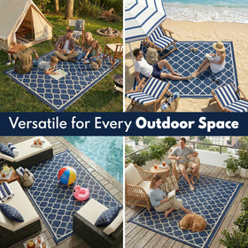 Pasamic lightweight rug rolls up compactly for travel, picnics, and beach days.