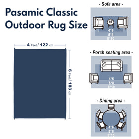 Pasamic reversible design patio rug, double-sided pattern for versatile outdoor styling.