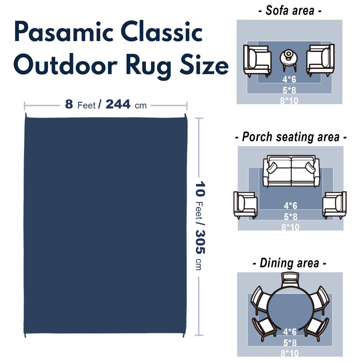 PASAMIC reversible design rug laid on patio for versatile styling