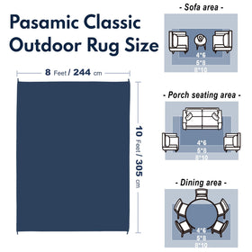 PASAMIC reversible design rug laid on patio for versatile styling