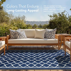 PASAMIC UV-protected outdoor rug retains vibrant colors under sun