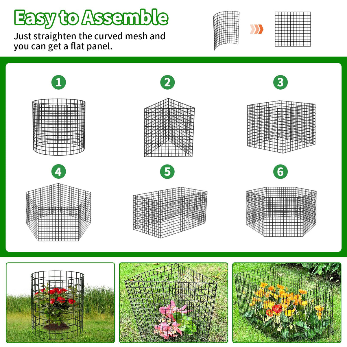PASARA cages protect lettuce, tomatoes, roses and other garden plants.