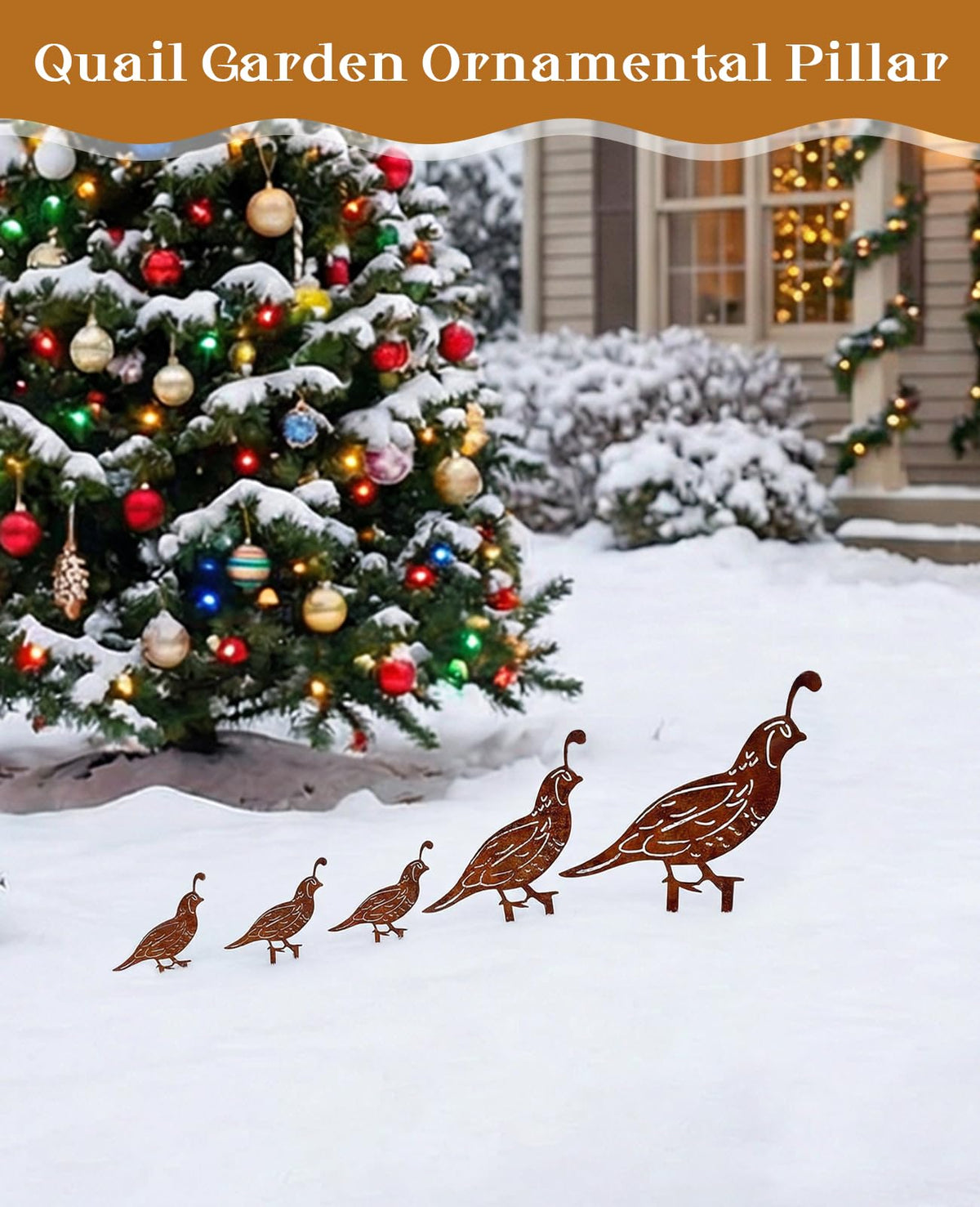 PASDUCHAS quail stake walking-birds finish adds antique rust texture