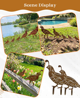 PASDUCHAS quail stake walking-birds set makes a thoughtful garden gift
