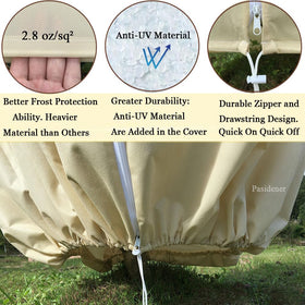 Pasidener zippered tree cover enables easy installation without disturbing blossoms