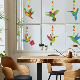 Pasimy window suncatchers hang to catch light and color