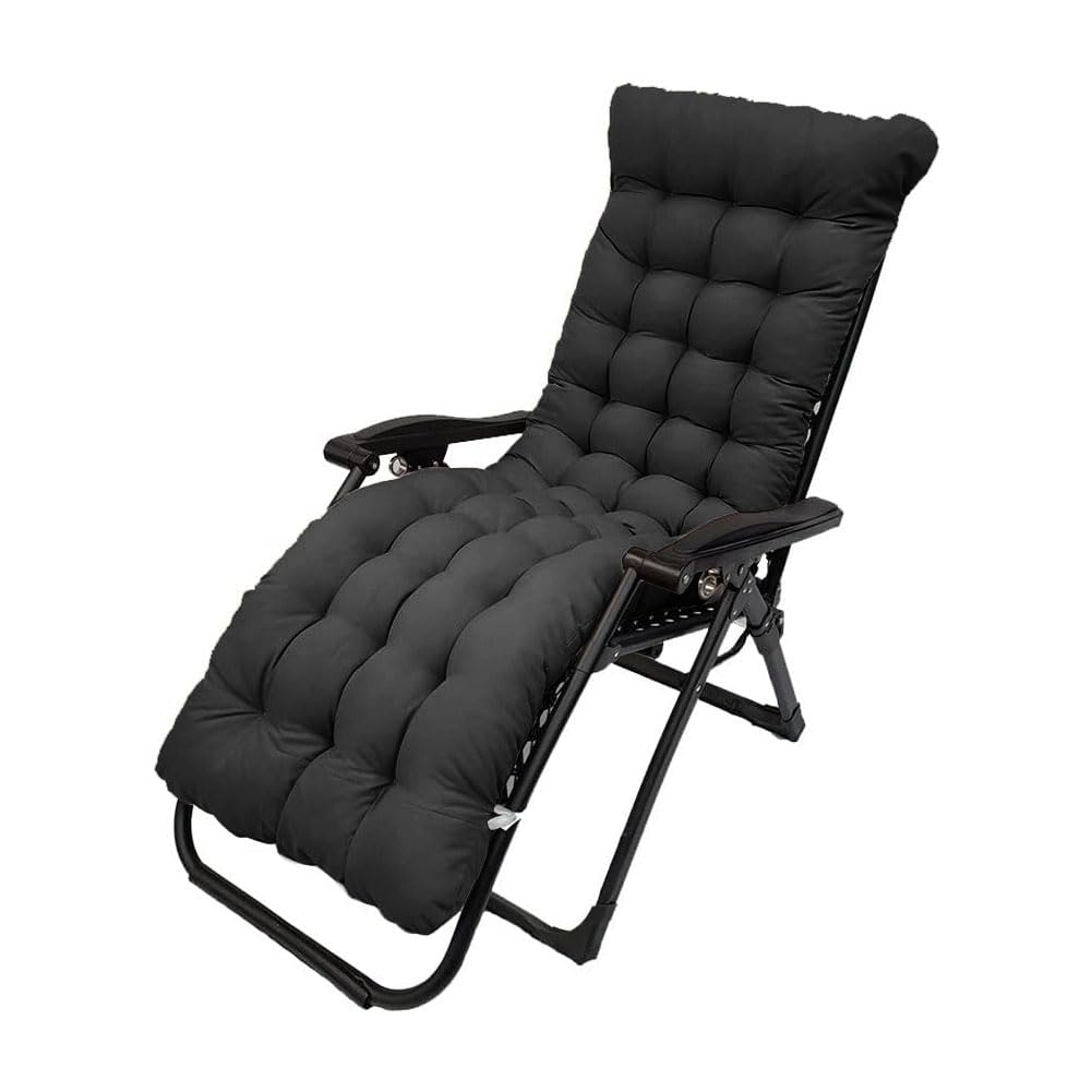 Pasrdqoyp Patio Chaise Lounger Cushion front view with thick padding for comfort.