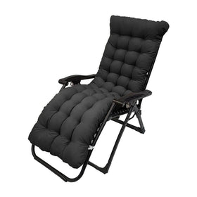 Pasrdqoyp Patio Chaise Lounger Cushion front view with thick padding for comfort.