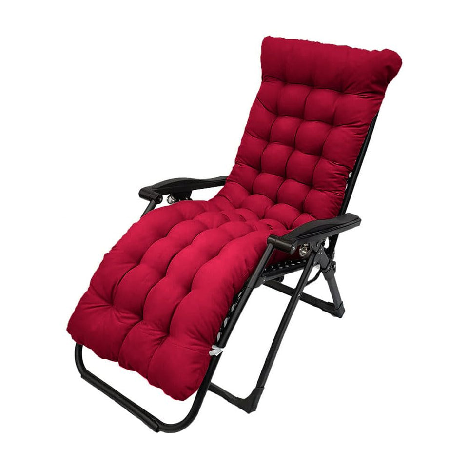 Pasrdqoyp patio chaise lounge cushion in wine red for outdoor comfort.