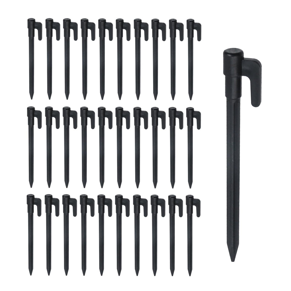 Pastlla 30-pcs stakes pack securing tents and canopies outdoors.