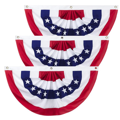 PASUTO 6x3 ft pleated fan flag for outdoor or indoor display