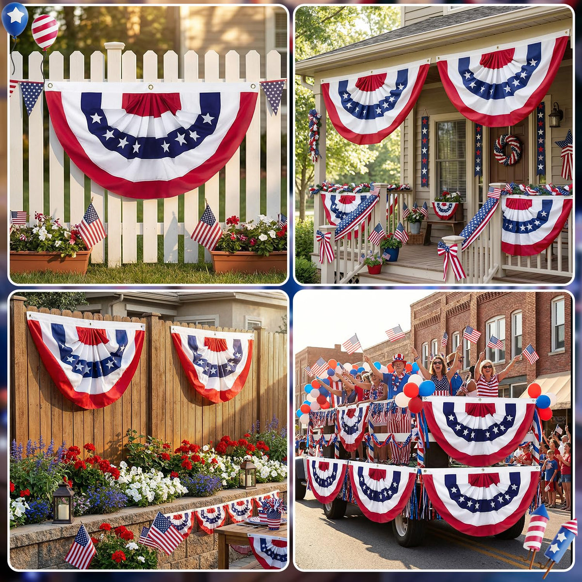 PASUTO American flag bunting suitable for outdoor or indoor décor
