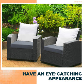 Patelai back and seat cushions on a patio chair ready for lounging