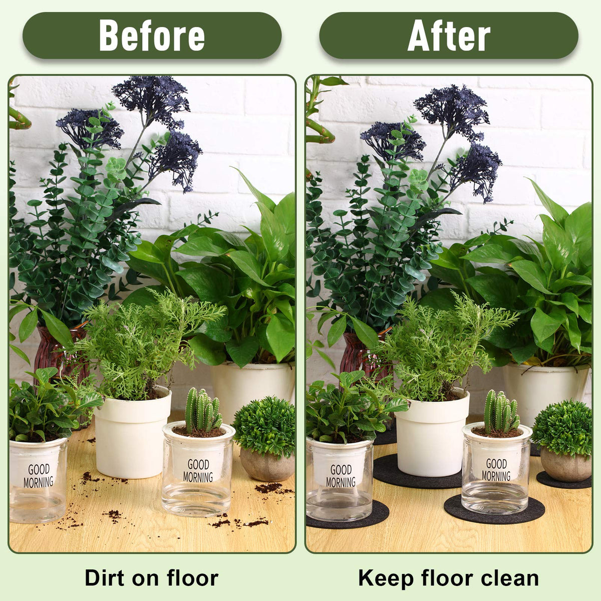 Patelai cork plant coaster 8inch highlights protective cork for hot or cold pots.