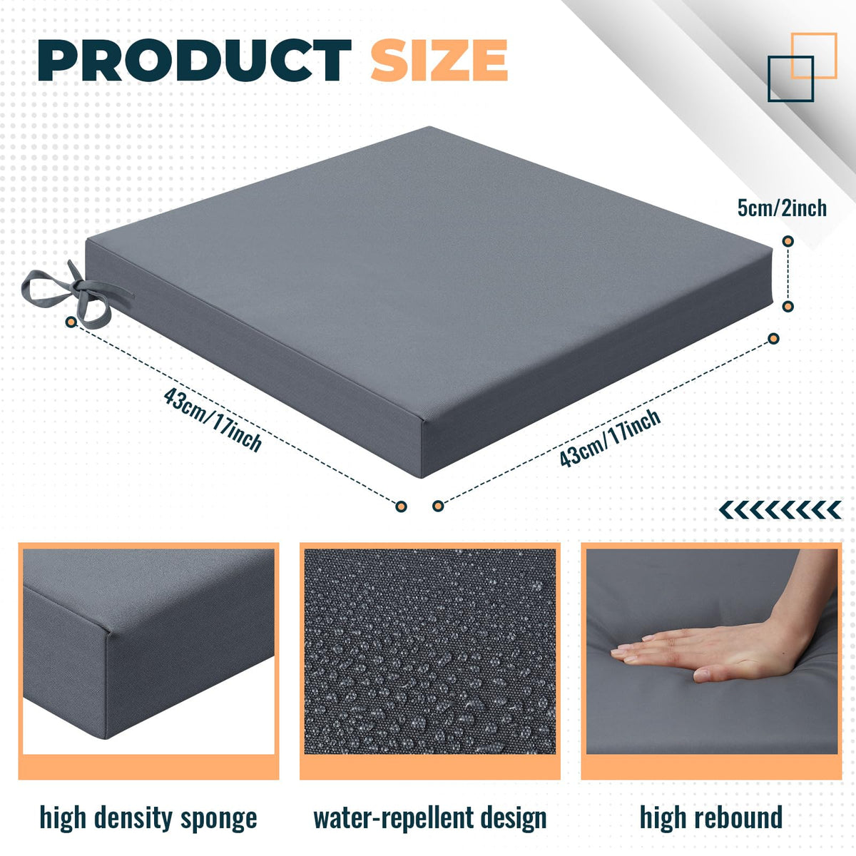Patelai 2-inch thick foam padding for comfortable outdoor seating