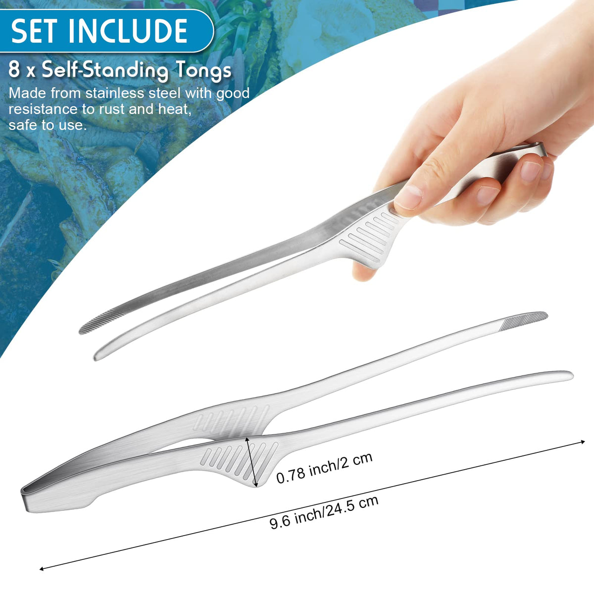 Patelai rust- and heat-resistant tongs you can rely on.