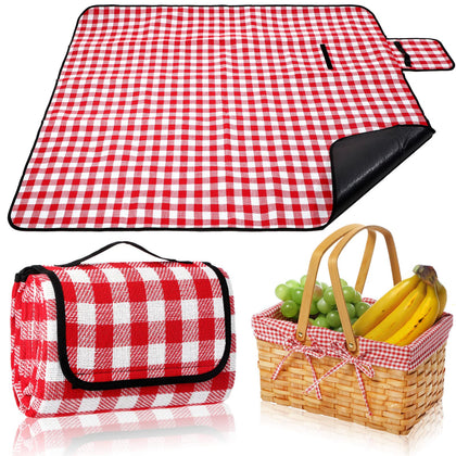 Patelai wicker picnic basket with double handles for easy transport outdoors