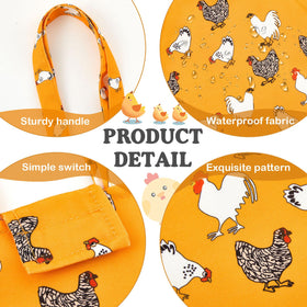 Paterr yellow chicken carry bag 13.5 by 13.5 inches