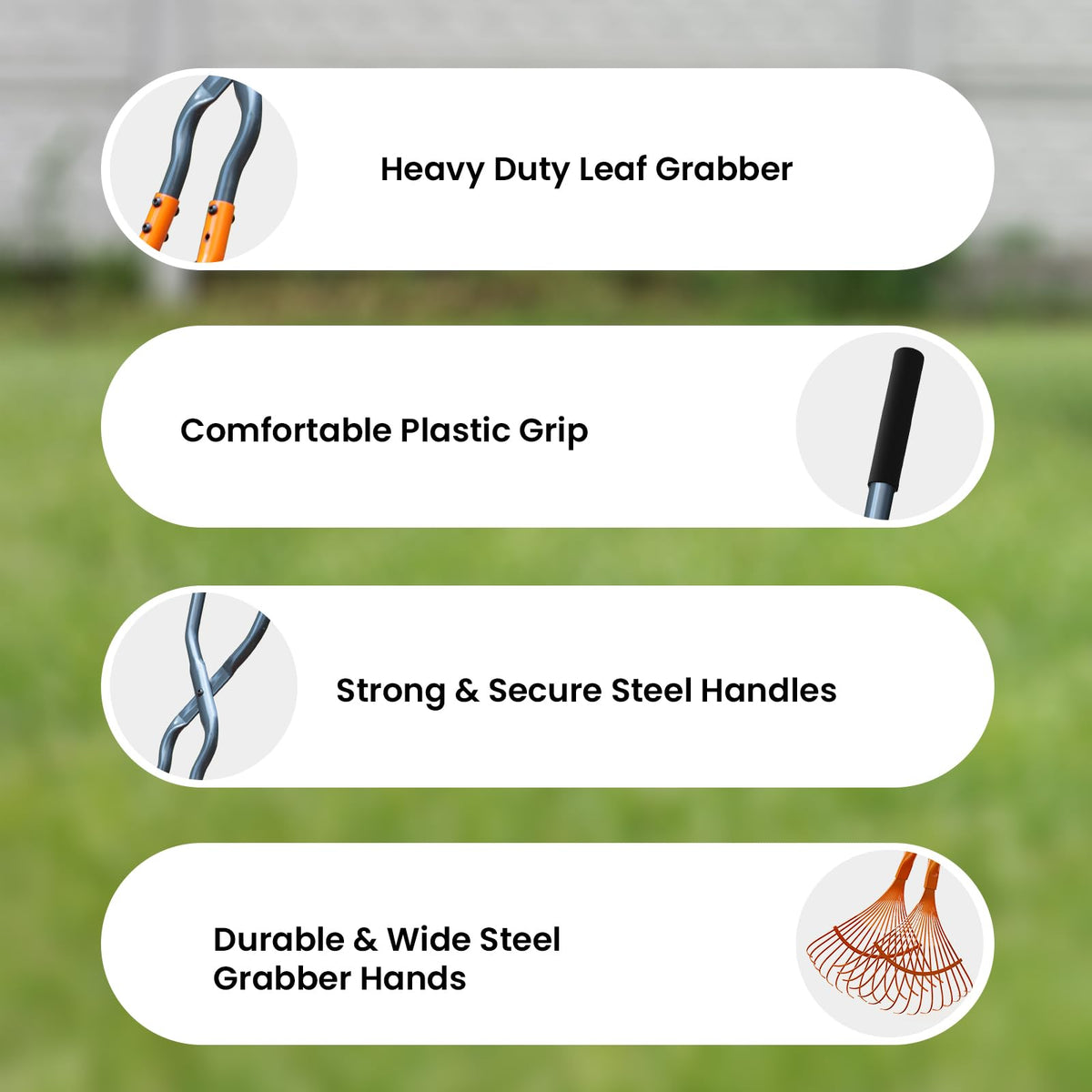 Pathneer leaf grabbers rust-proof finish keeps tools durable outdoors.
