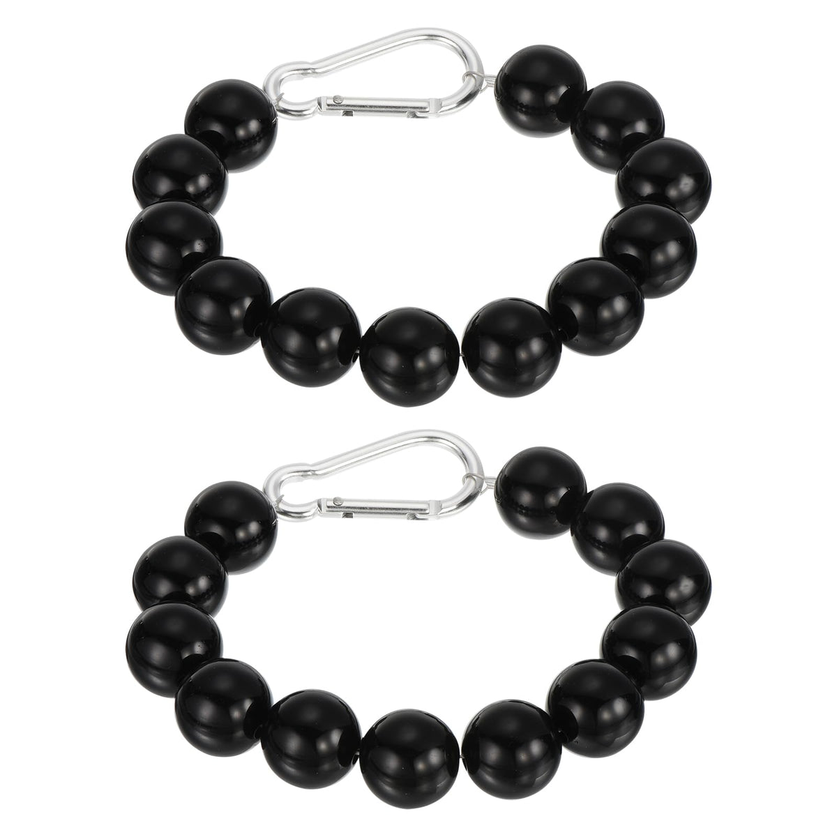 PATIKIL beaded retaining rings for flagpole, two-piece set, keeps flag close and secure