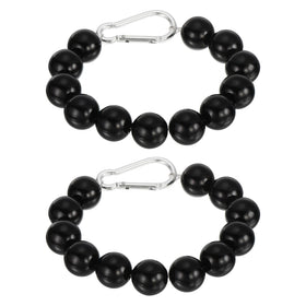 PATIKIL beaded retaining rings for flagpole, two-piece set, keeps flag close and secure