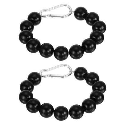 PATIKIL beaded retaining rings for flagpole, two-piece set, keeps flag close and secure