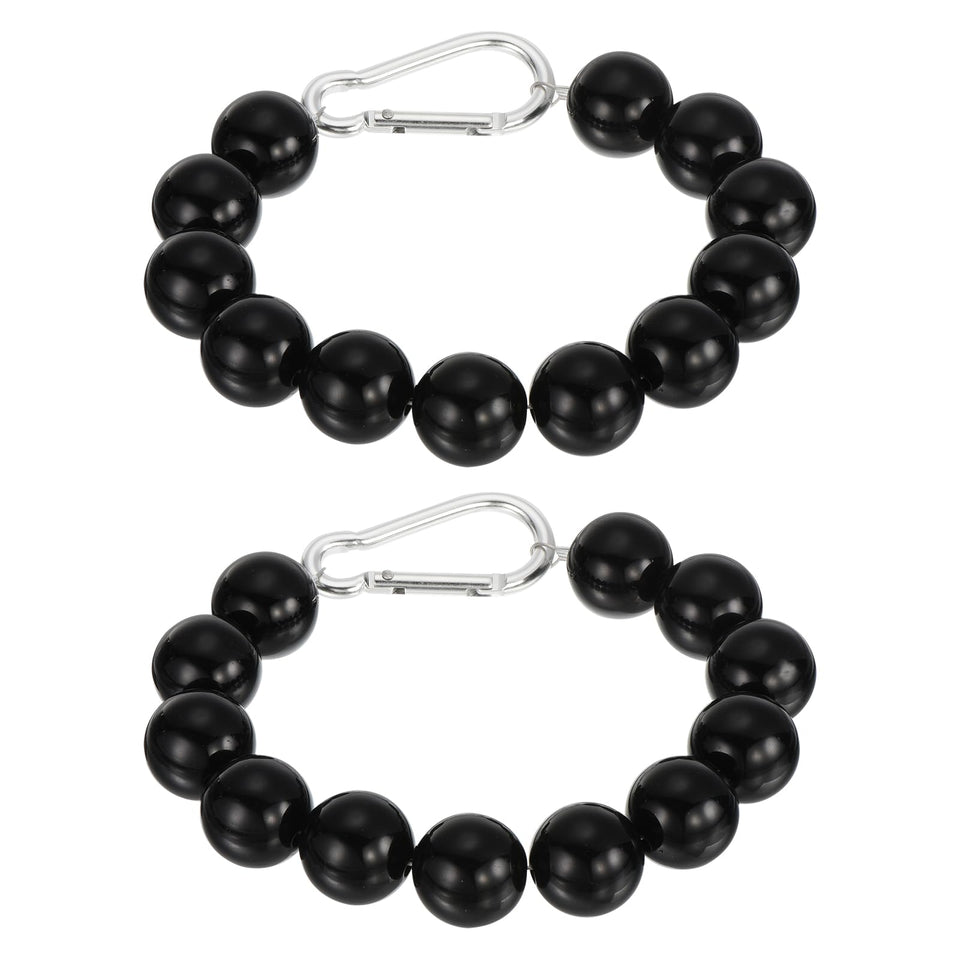 PATIKIL beaded retaining rings for flagpole, two-piece set, keeps flag close and secure