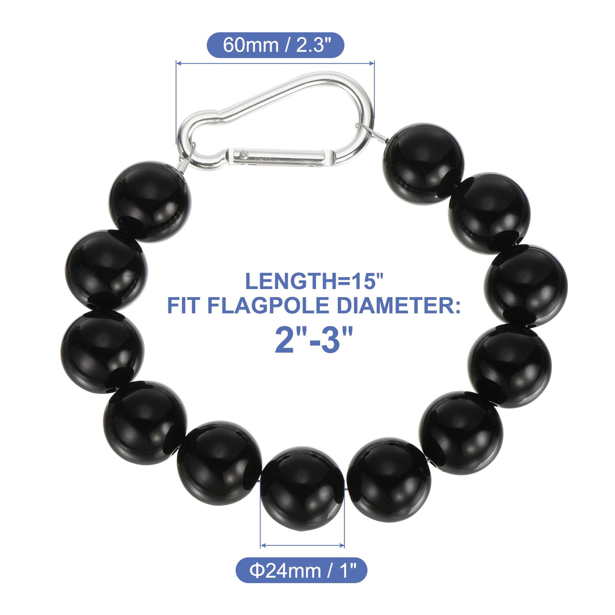 PATIKIL beaded ring close-up shows beads and cable for durable flag support