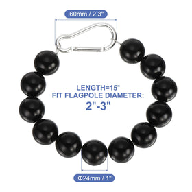 PATIKIL beaded ring close-up shows beads and cable for durable flag support
