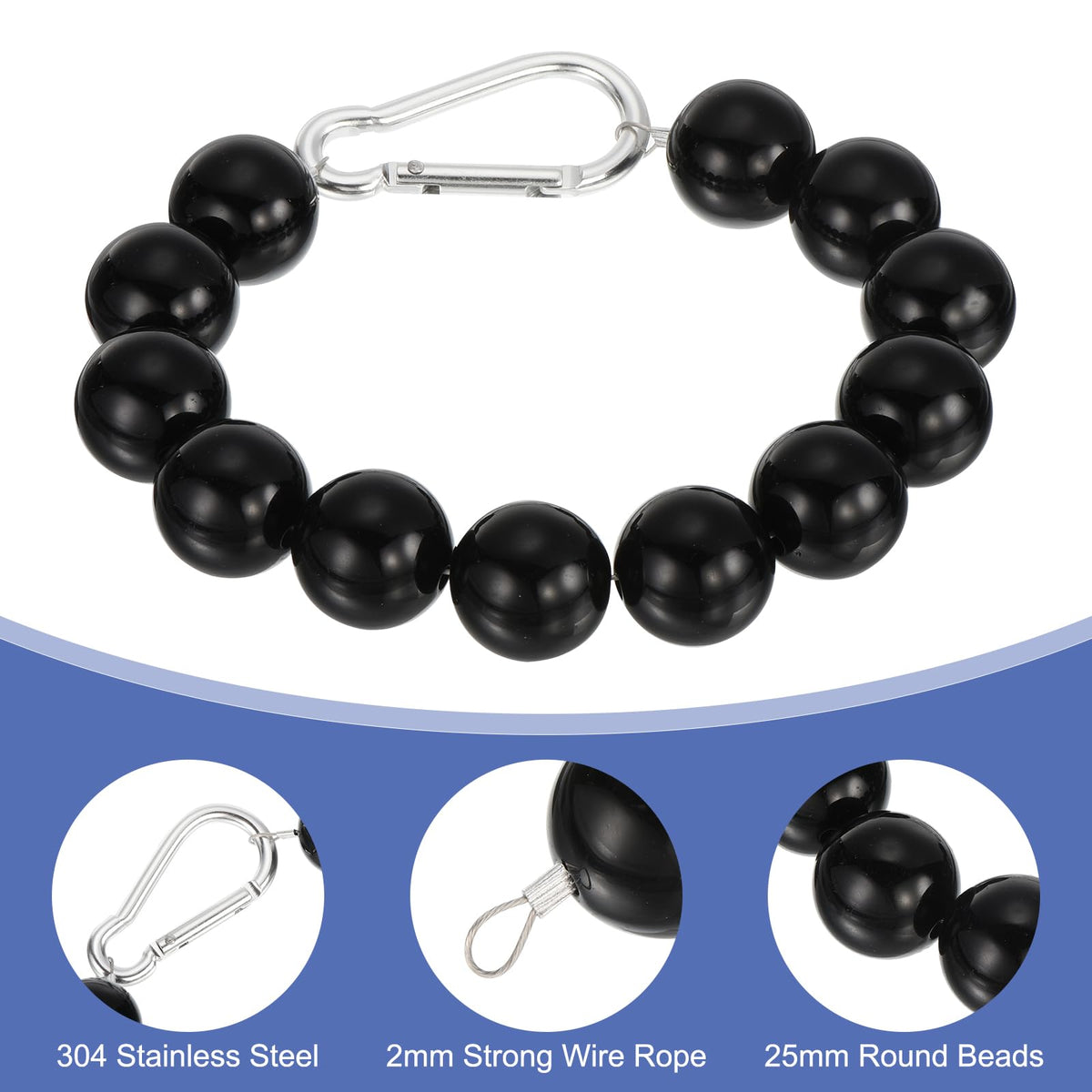 PATIKIL durable beads and aircraft cable provide wind resistance and longevity