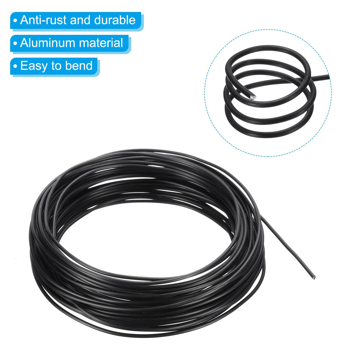 PATIKIL floral-stem fix wire 1.5mm black supports stem styling.