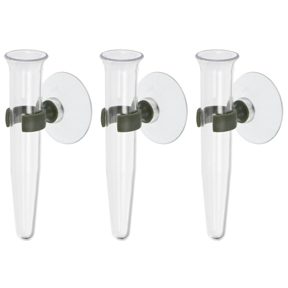 PATIKIL floral water tubes with suction cups on a wall-mount for secure display.
