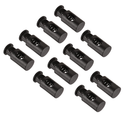 PATIKIL garden flag stoppers in black prevent flags from blowing away.