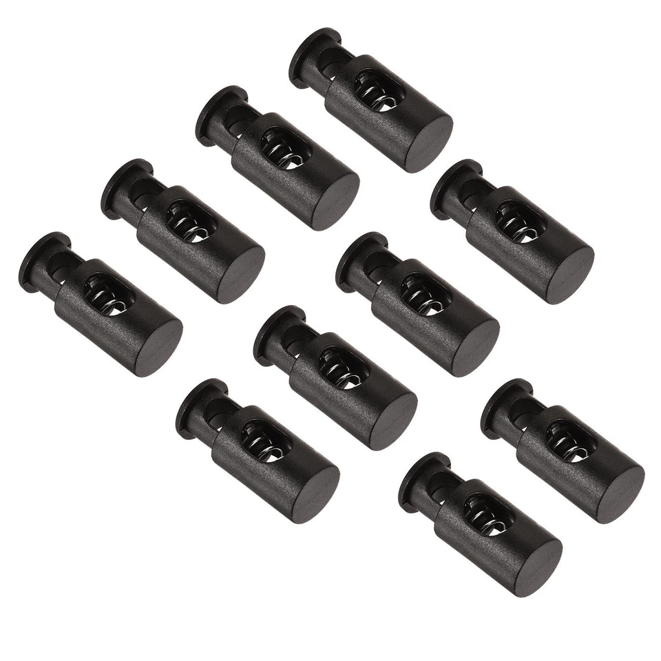 PATIKIL garden flag stoppers in black prevent flags from blowing away.
