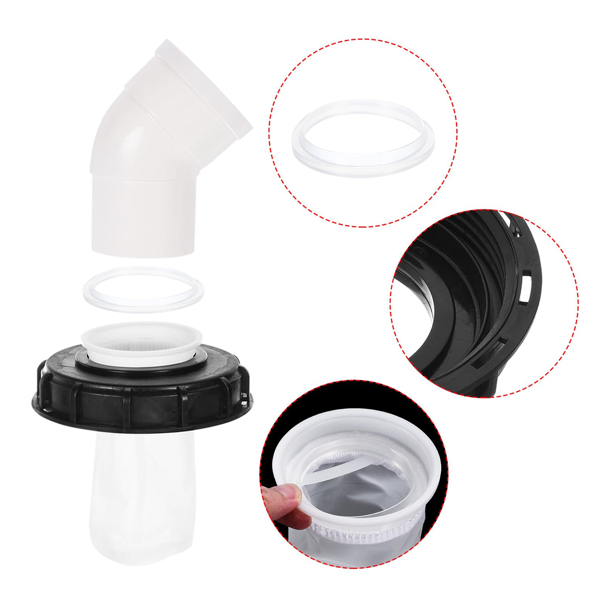 PATIKIL IBC-tank-hose-adapter enables secure connection for filtration.