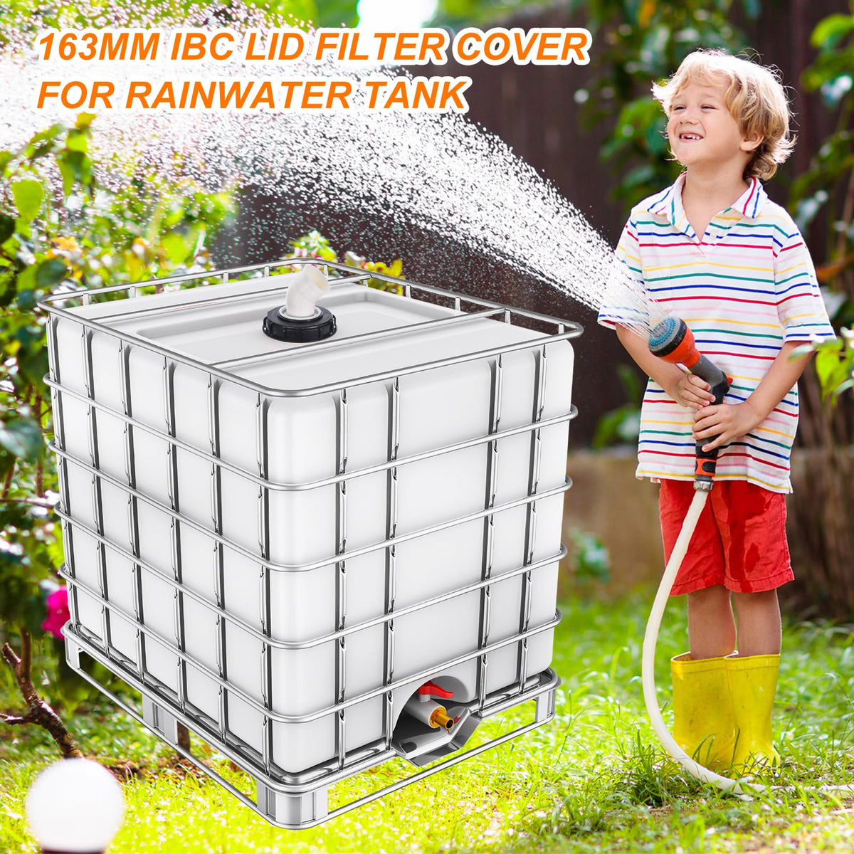 PATIKIL rainwater-tank-filter-cap protects the water intake and flow.