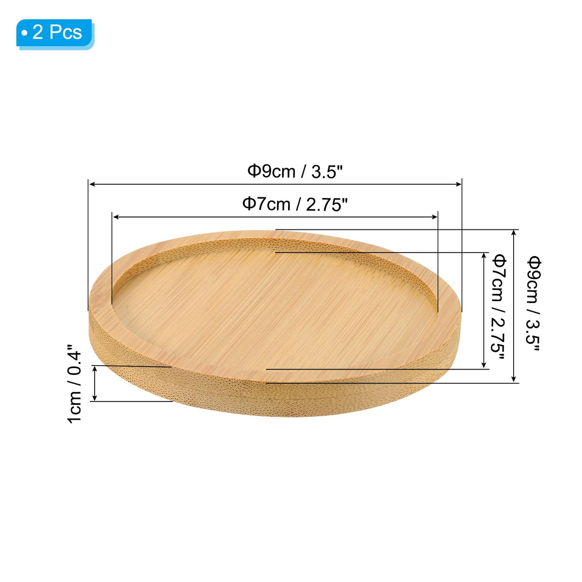 PATIKIL round 9cm bamboo saucer on a windowsill, neat and durable.