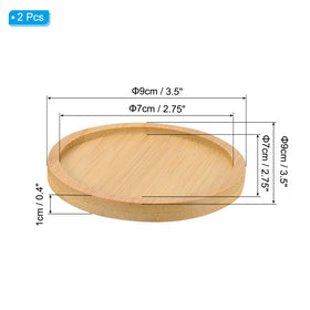 PATIKIL round 9cm bamboo saucer on a windowsill, neat and durable.