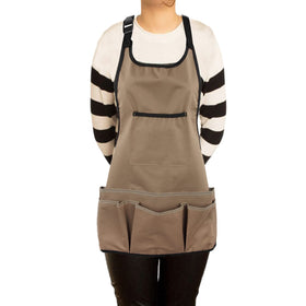 Patilwon gardening apron with 14 pockets keeps tools organized during gardening.