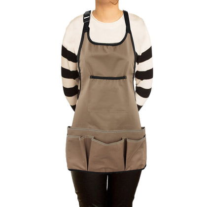 Patilwon gardening apron with 14 pockets keeps tools organized during gardening.